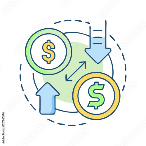 exchange rate fluctuations icon, exchange rate fluctuations vector illustration-simple illustration of exchange rate fluctuations, perfect for exchange rate fluctuations logos and icons