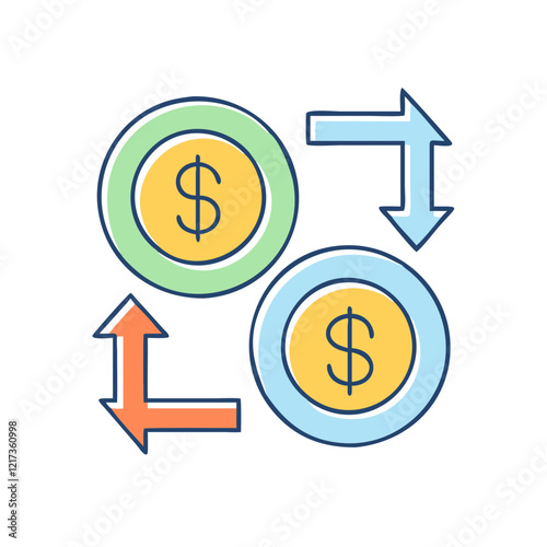 exchange rate fluctuations icon, exchange rate fluctuations vector illustration-simple illustration of exchange rate fluctuations, perfect for exchange rate fluctuations logos and icons