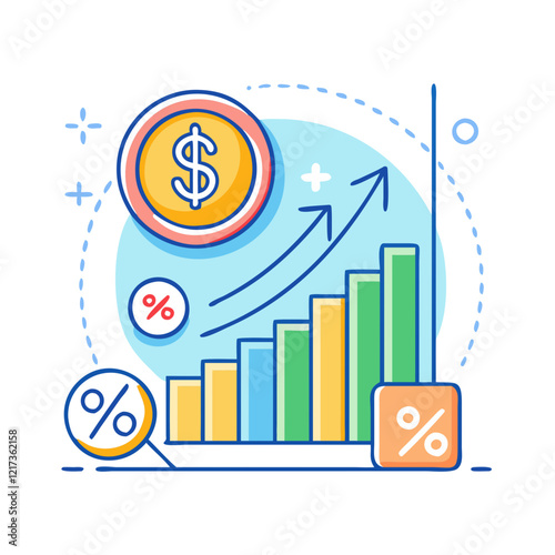 inflation rate chart icon, inflation rate chart vector illustration-simple illustration of inflation rate chart, perfect for inflation rate chart logos and icons