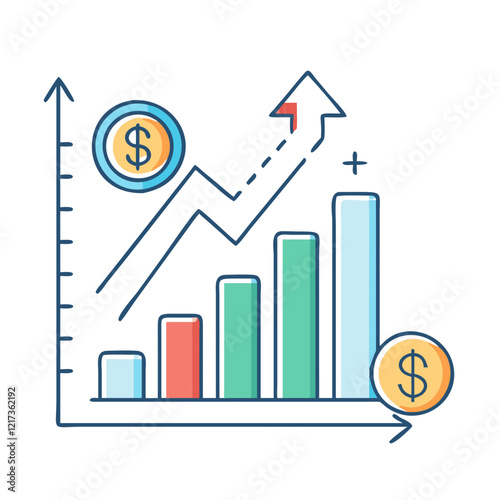 inflation rate chart icon, inflation rate chart vector illustration-simple illustration of inflation rate chart, perfect for inflation rate chart logos and icons