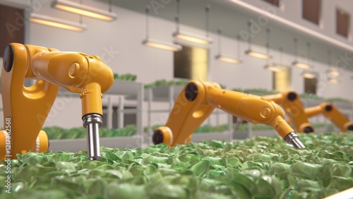 Farming robot manipulator. Smart robotic, manipulators robot technology. Farmers concept, robot farmers, Agriculture technology, Farm automation