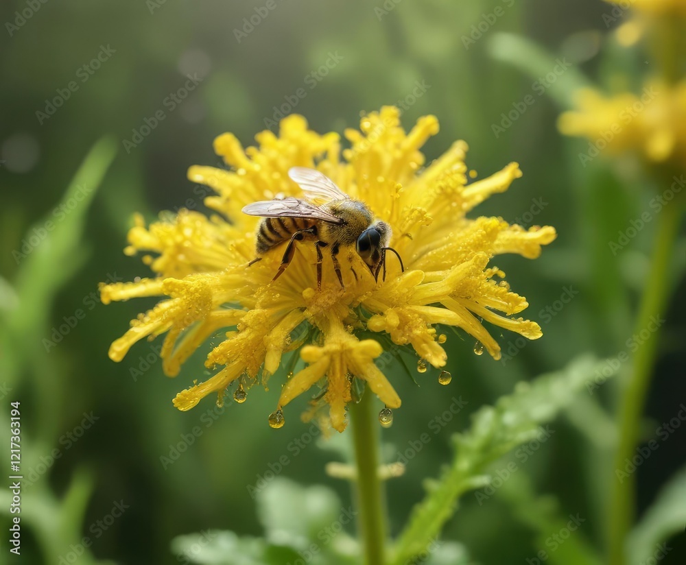 Goldenrod flower covered in sweat bee droplets, goldenrod, sweat bees, photography subjects Goldenrod flower covered in sweat bee droplets, goldenrod, sweat bees, photography subjects
