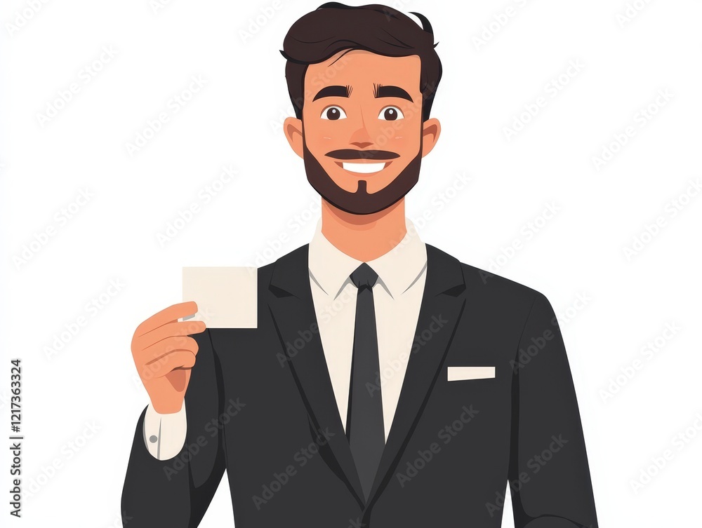 Businessman Pick Business Card Isolated White Background Businessman Pick Business Card Isolated White Background