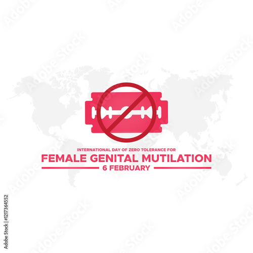 International Day of Zero Tolerance for Female Genital Mutilation (FGM) is observed every year on February 6, Vector illustration