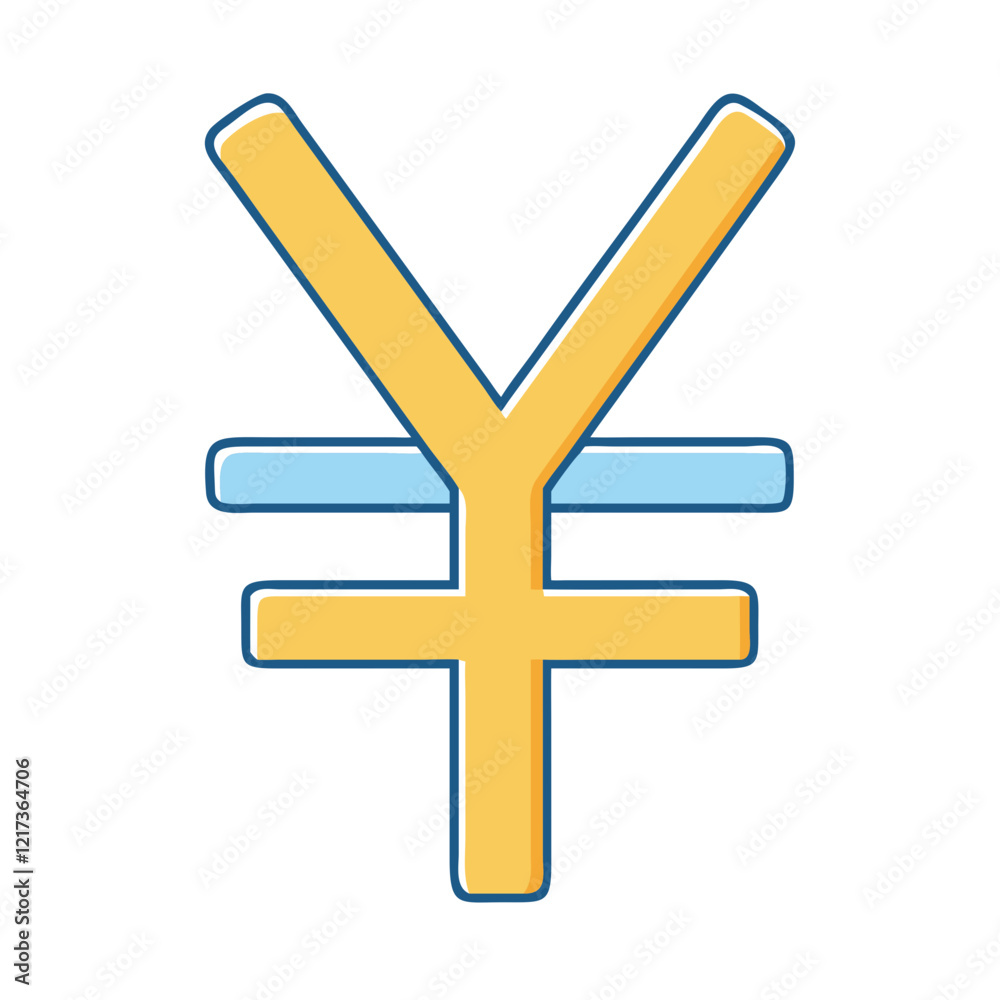 Fototapeta premium yen symbol icon, yen symbol vector illustration-simple illustration of yen symbol, perfect for yen symbol logos and icons