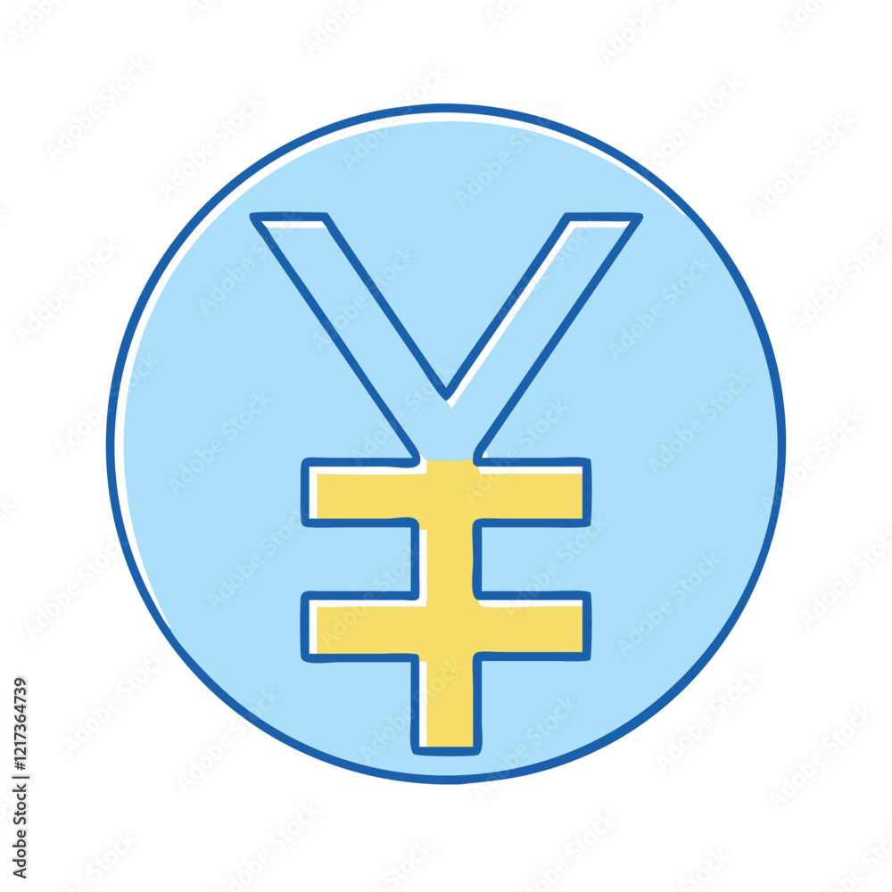 Obraz premium yen symbol icon, yen symbol vector illustration-simple illustration of yen symbol, perfect for yen symbol logos and icons