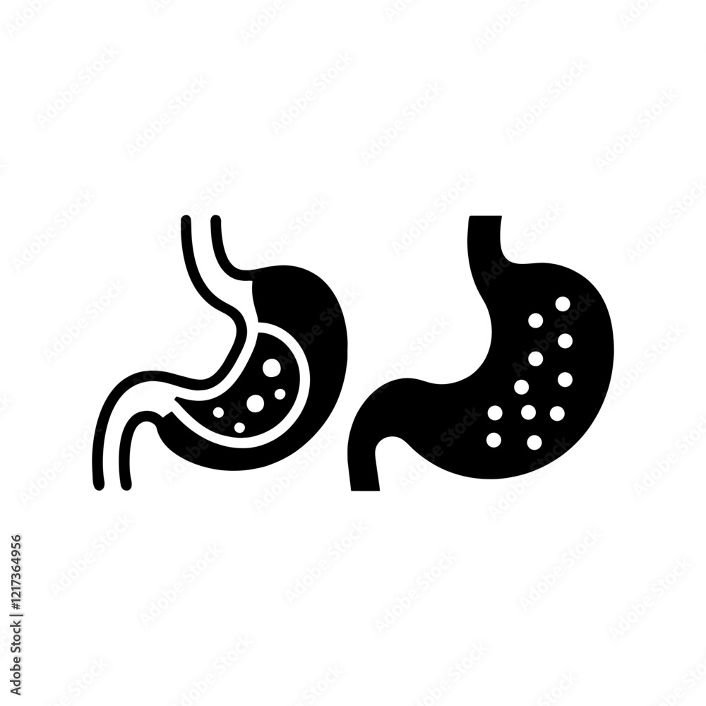 Fototapeta premium Two human kidney vector icons silhouette illustration design on white background.