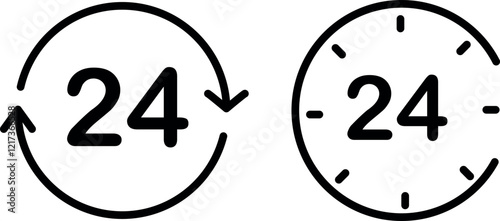 "24 Icon for Time, Availability, and Continuous Operations"