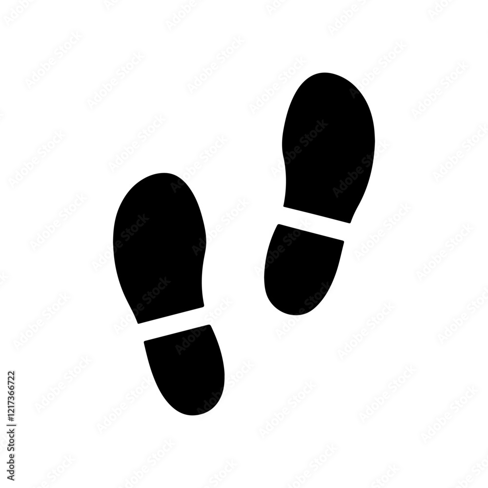Shoeprint silhouette vector illustration design on white background. Shoeprint silhouette vector illustration design on white background.