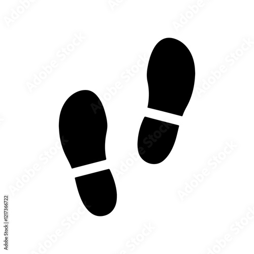 Shoeprint silhouette vector illustration design on white background.