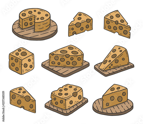 Cheese Doodle Style Illustration