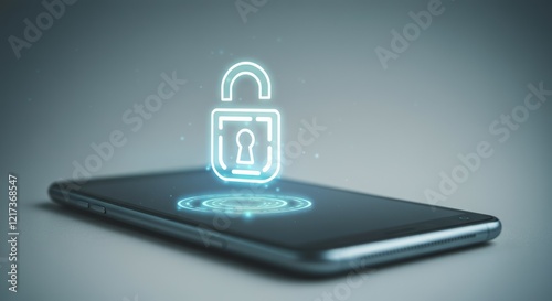 Phone with a lock icon on it