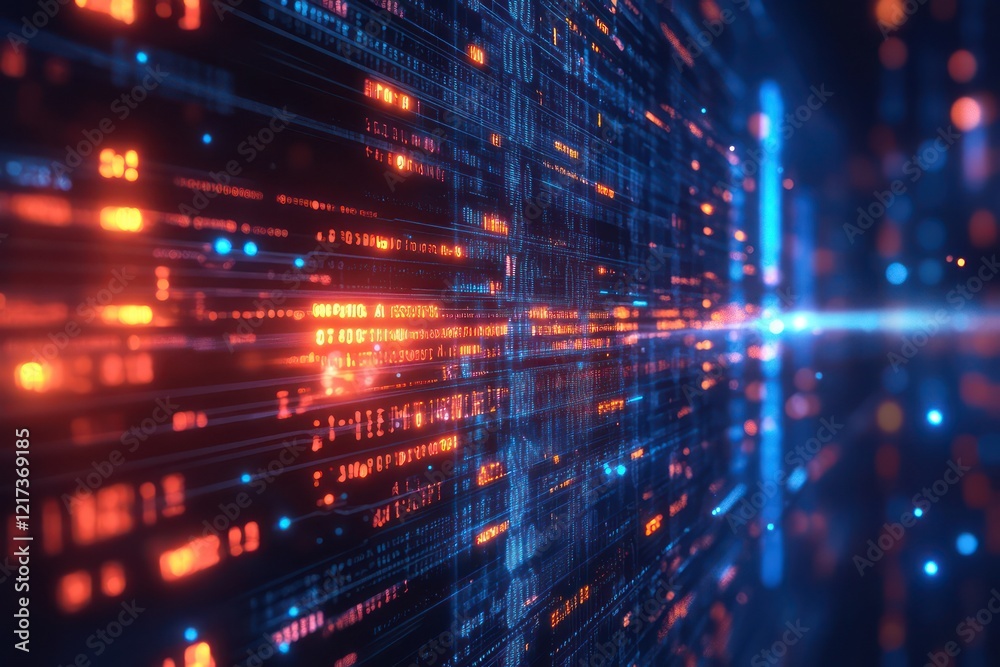 Visualization of AI analyzing data streams, creating a dynamic and vibrant AI data analysis environment Visualization of AI analyzing data streams, creating a dynamic and vibrant AI data analysis environment
