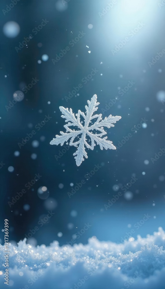 Delicate snowflake falls gently on a frosty windowpane, snowflakes, frost Delicate snowflake falls gently on a frosty windowpane, snowflakes, frost