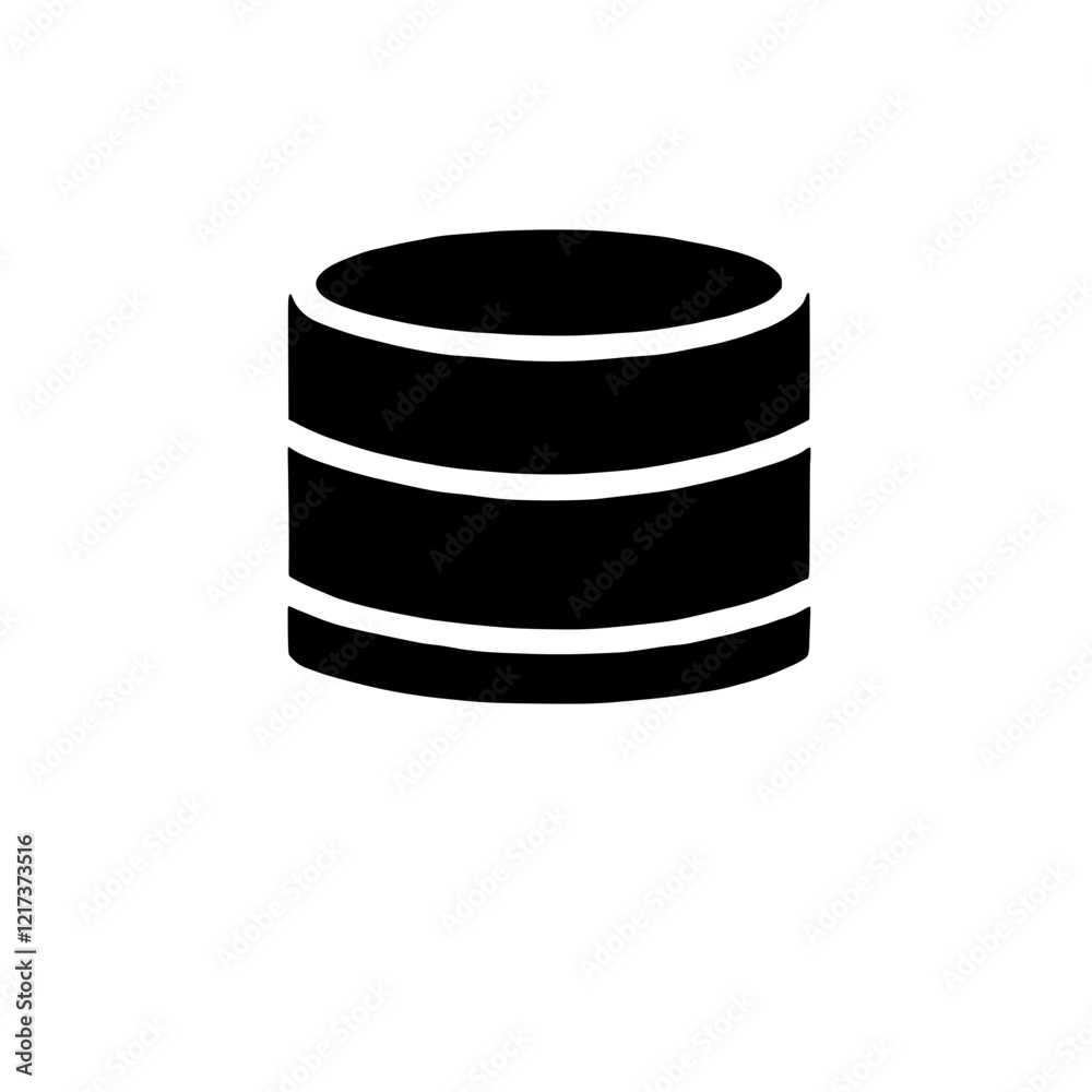 Database Icon: A simple, yet effective black and white icon representing a database. This versatile image is ideal for use in presentations, websites. Database Icon: A simple, yet effective black and white icon representing a database. This versatile image is ideal for use in presentations, websites.