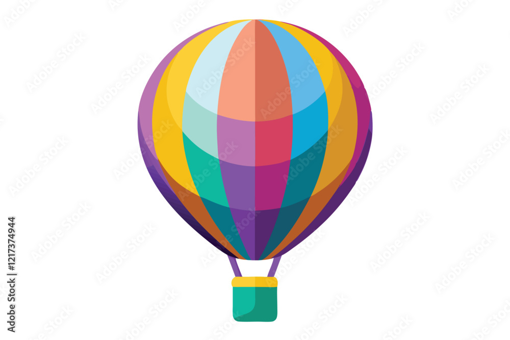 Fototapeta premium Colorful air balloon icon white background.