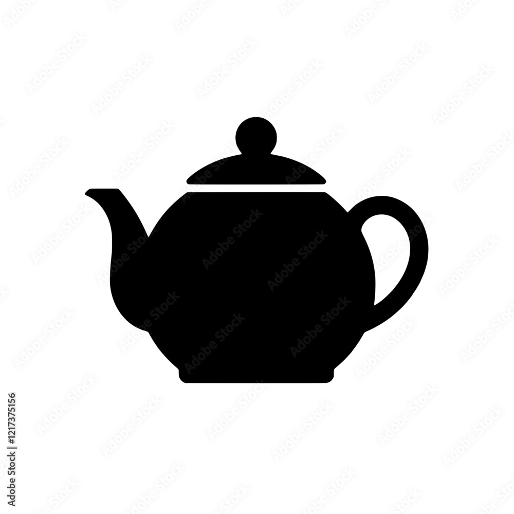 Teapot Icon: A simple yet elegant silhouette of a classic teapot, perfect for representing warmth, comfort, and the simple pleasures of life. Teapot Icon: A simple yet elegant silhouette of a classic teapot, perfect for representing warmth, comfort, and the simple pleasures of life.