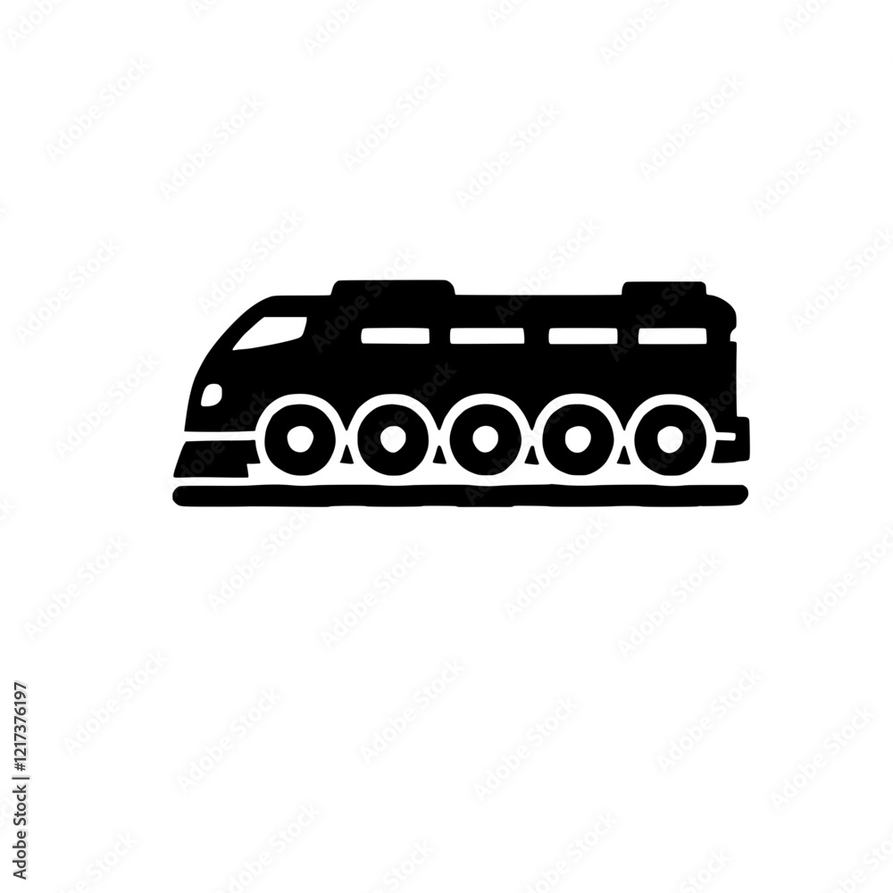 Powerful Locomotive Icon: A strong and bold black and white illustration of a heavy-duty locomotive, ideal for transportation, logistics, and industrial designs. Powerful Locomotive Icon: A strong and bold black and white illustration of a heavy-duty locomotive, ideal for transportation, logistics, and industrial designs.