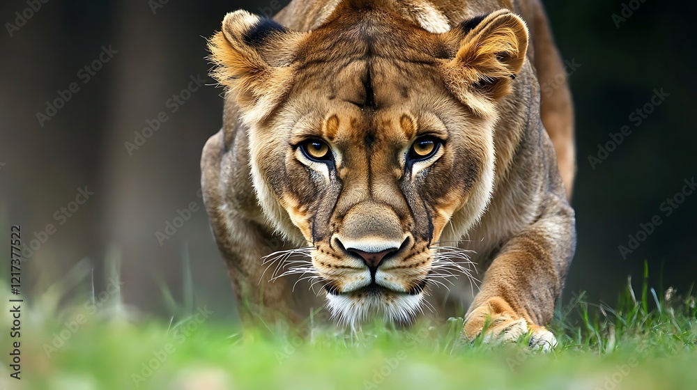 Fototapeta premium Lioness in Her Natural Habitat