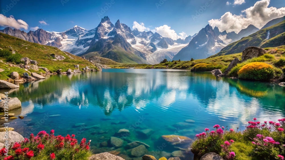 Fototapeta premium alpine lake in the mountains