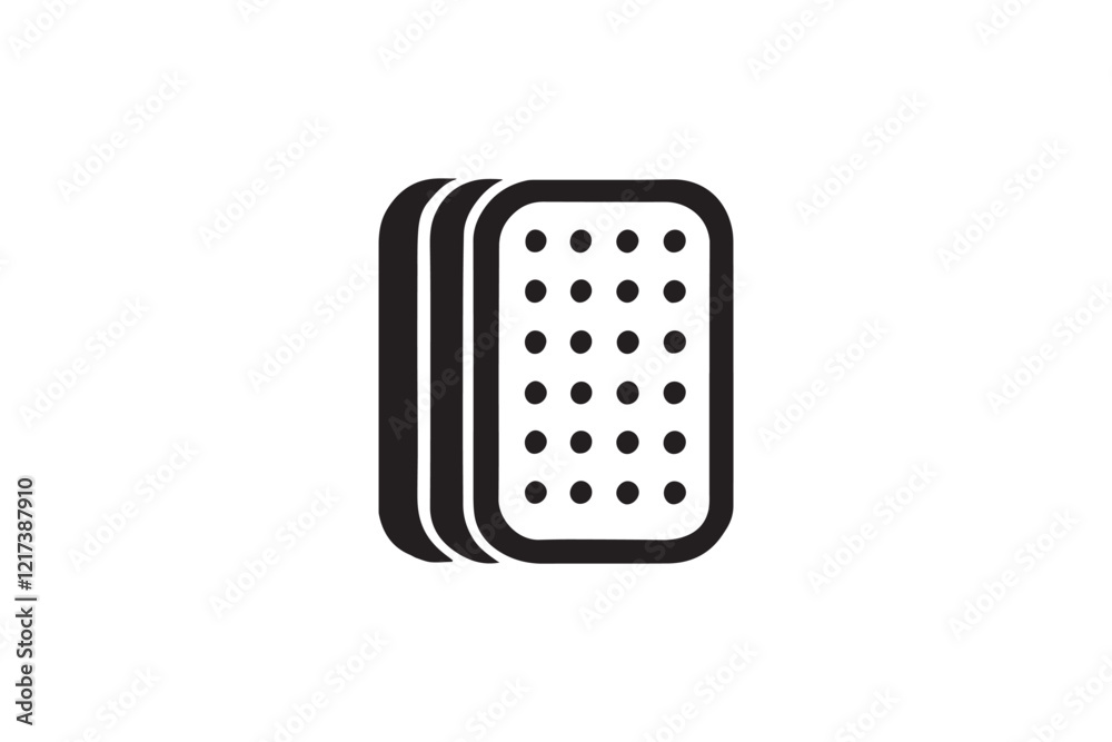 black and white simple Biscuit icon vector silhouette black and white simple Biscuit icon vector silhouette
