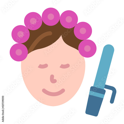 Hot rollers Icon Style