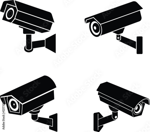 Security camera silhouette illustration