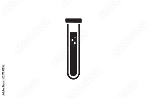  black and white simple test tube vector silhouette 