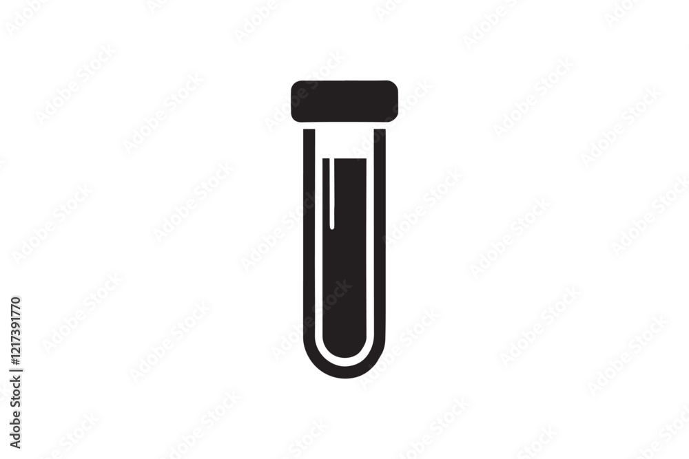 black and white simple test tube vector silhouette black and white simple test tube vector silhouette