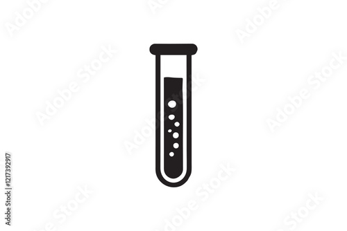  black and white simple test tube vector silhouette 