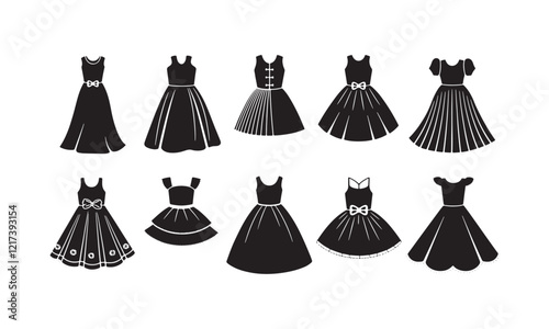 Set of Elegant Black Dresses with Unique Designs