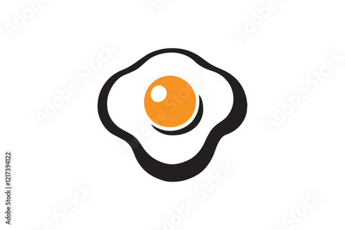  black and white simple egg fry , fried egg vector silhouette 
