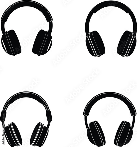  Wireless headphones silhouette illustration