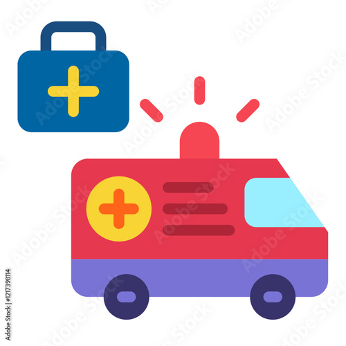 Vector Design Ambulance Dispatch Icon Style