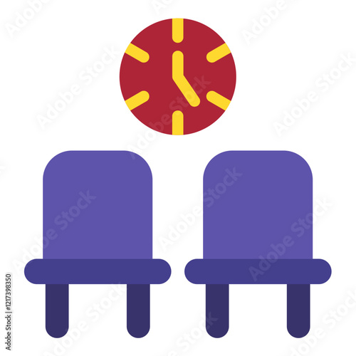 Vector Design Waiting Room Chair Icon Style