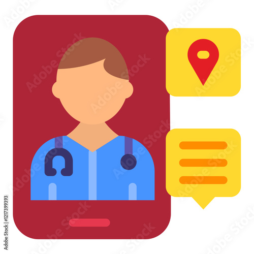 Vector Design Telemedicine Visit Icon Style