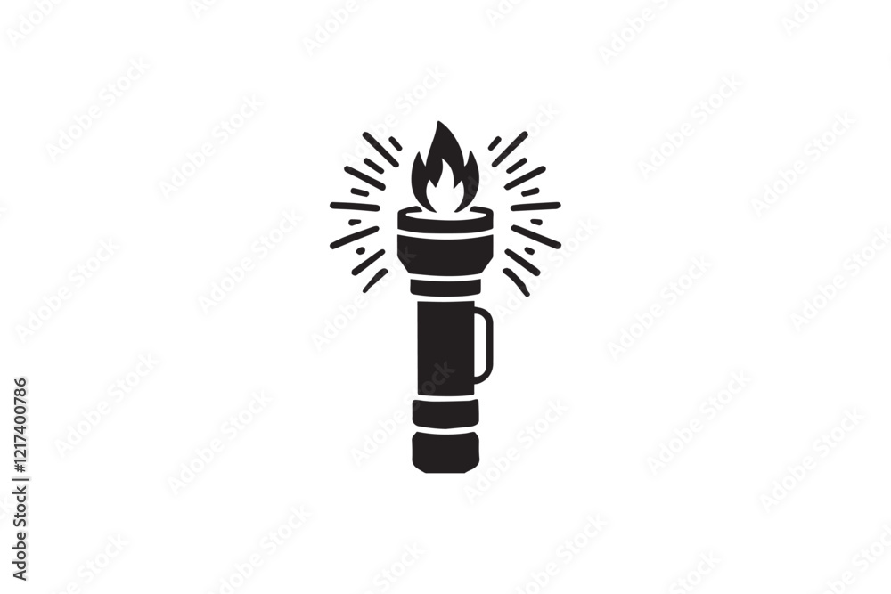  black and white simple flashlight vector silhouette 