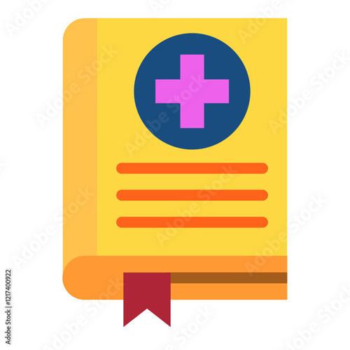 Vector Design Medical History Book Icon Style