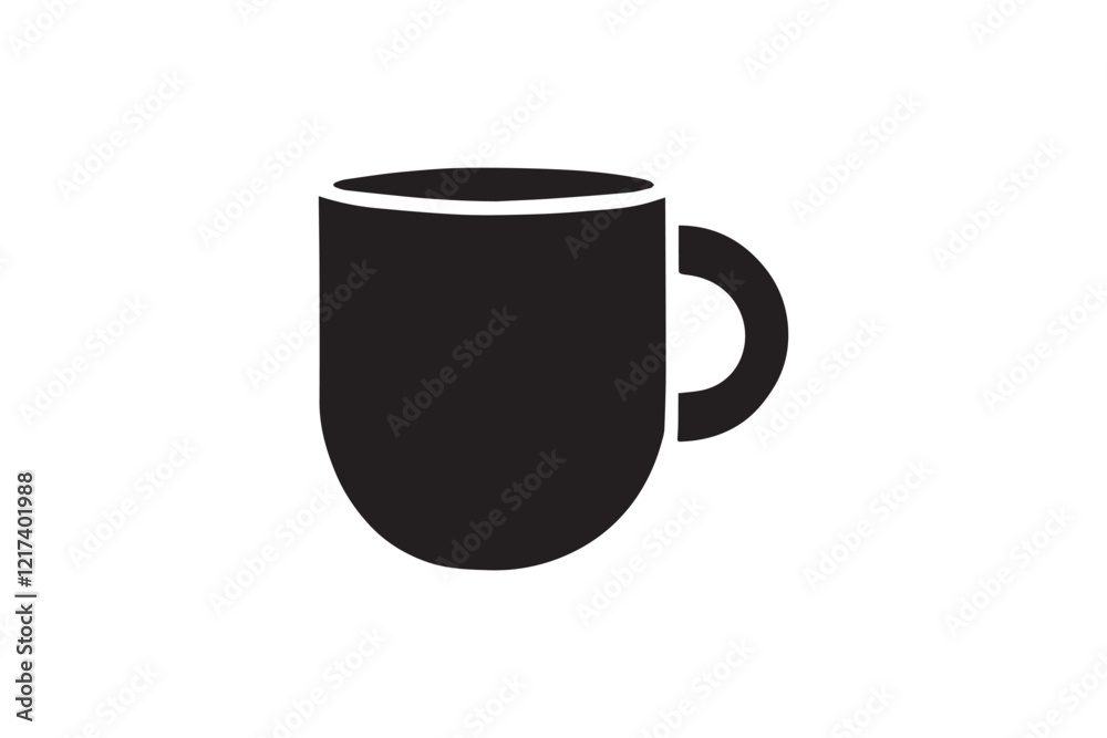 black and white simple mug cup vector silhouette black and white simple mug cup vector silhouette