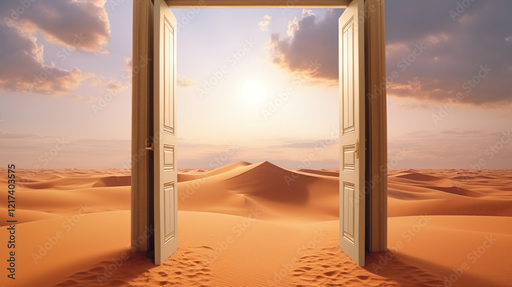 Fototapeta premium Desert Doorway: A New Beginning