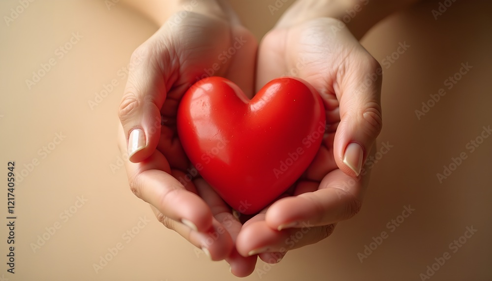 hands holding glossy red heart symbolizing love and care, hands holding heart hands holding glossy red heart symbolizing love and care, hands holding heart