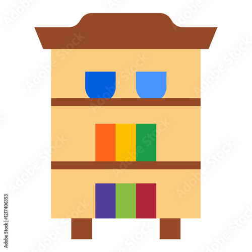 Vector Design Curio Cabinet Icon Style