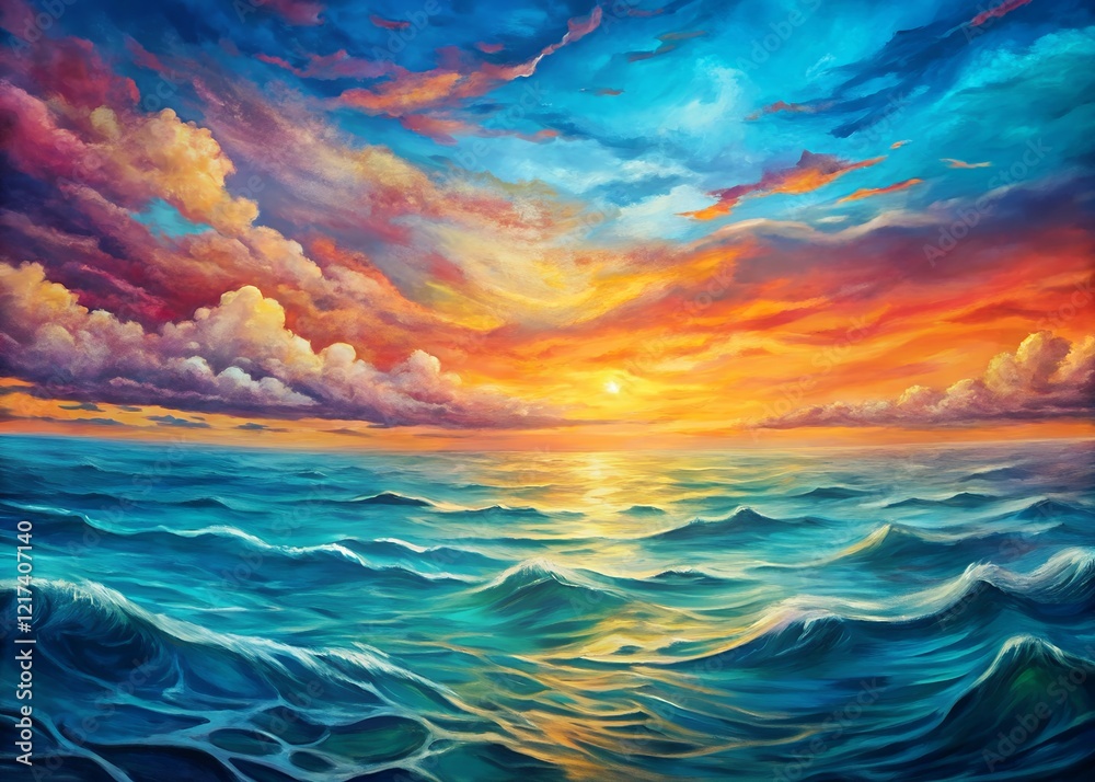 sunset over the sea on white background. Colorful abstract smoke explosion. Abstract background