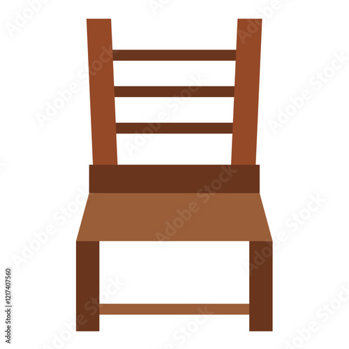 Vector Design Slat Back Chair Icon Style