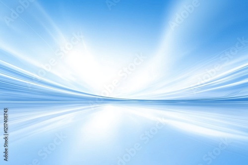 Serene blue abstract landscape with soft waves.