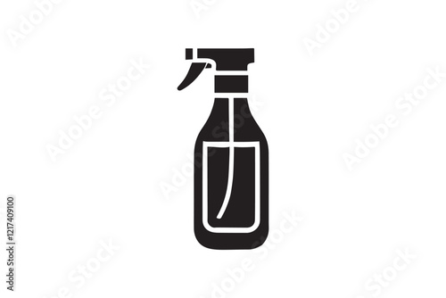  black and white simple spray bottle vector silhouette 