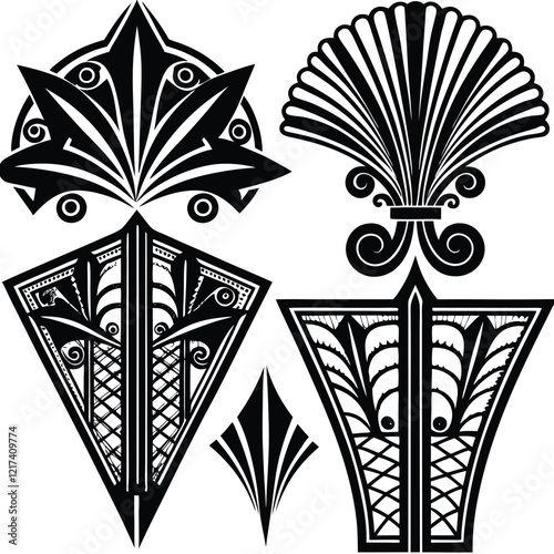 Art Deco Patterns
A set of luxurious Art Deco patterns with geometric lines, symmetry, and vintage flair in line art.
Adobe Illustrator Artwork