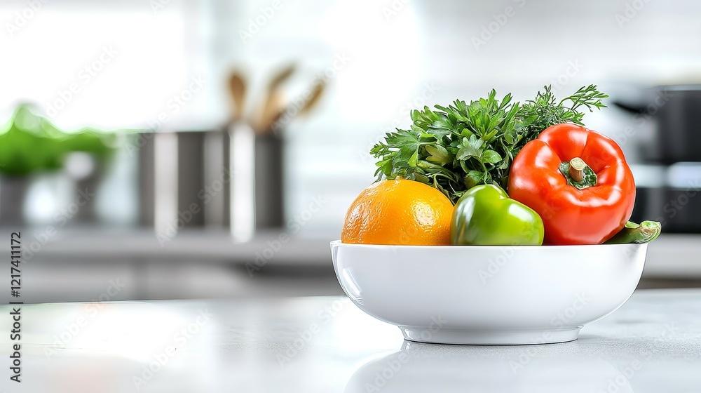 food safety concept. Fresh vegetables and fruits in a bowl on a kitchen countertop. food safety concept. Fresh vegetables and fruits in a bowl on a kitchen countertop.