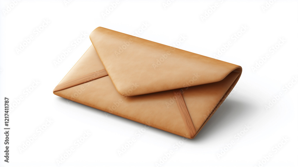 Envelope 3D icon isolated on white background, designed for representing communication, mail, or messaging Envelope 3D icon isolated on white background, designed for representing communication, mail, or messaging