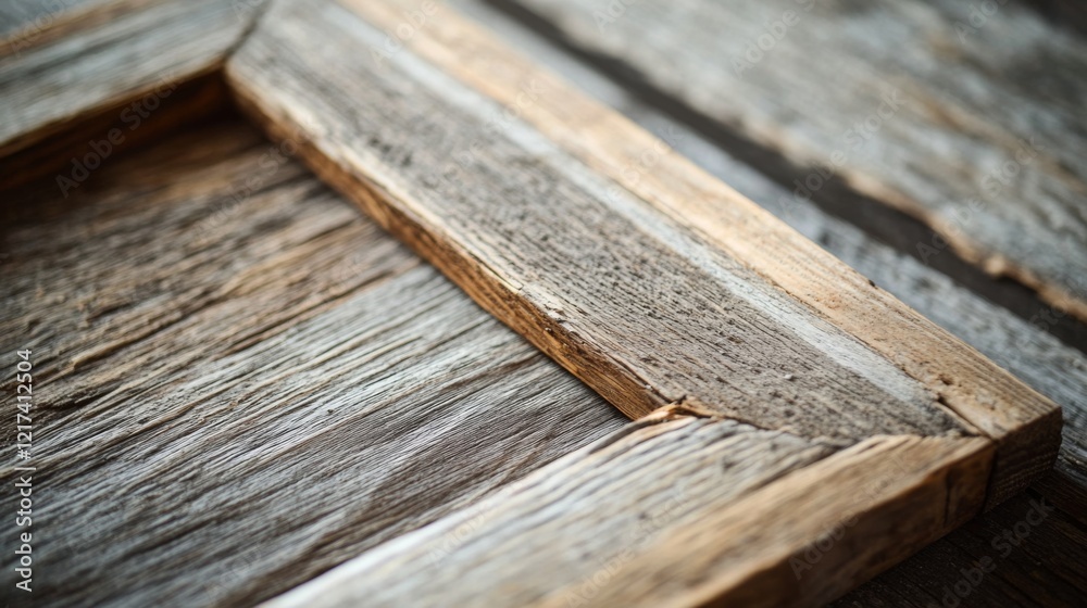 Fototapeta premium Rustic Wooden Frame: Detailed Look at Aged Wood